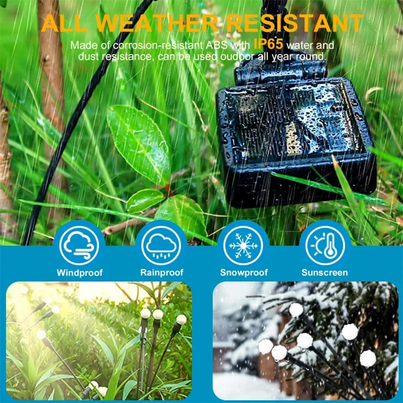 6/8/10 LED Solar Garden Firefly Lights - Outdoor Decoration Landscape Lamps